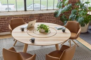 Haworth – Poppy Buzzi PicNic Conference Space Collaborative meeting in a modern workspace illustrating consulting and planning discussions